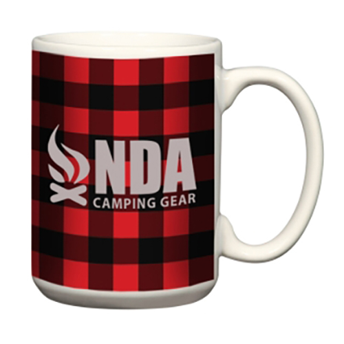 15 oz ceramic plaid mug